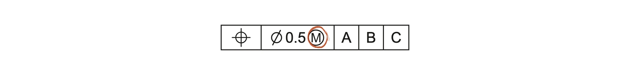 공차값 뒤 Ⓜ(MMC)에 동그라미 친 FCF