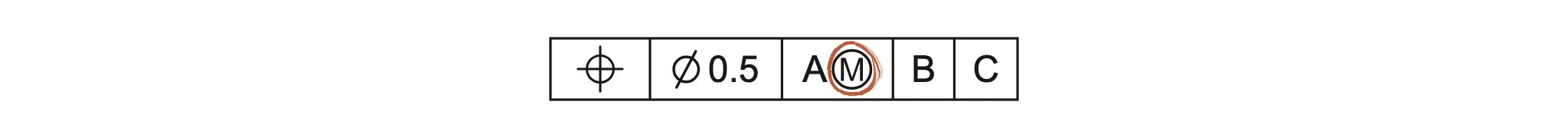 데이텀 A 뒤 Ⓜ(MMB)에 동그라미 친 FCF